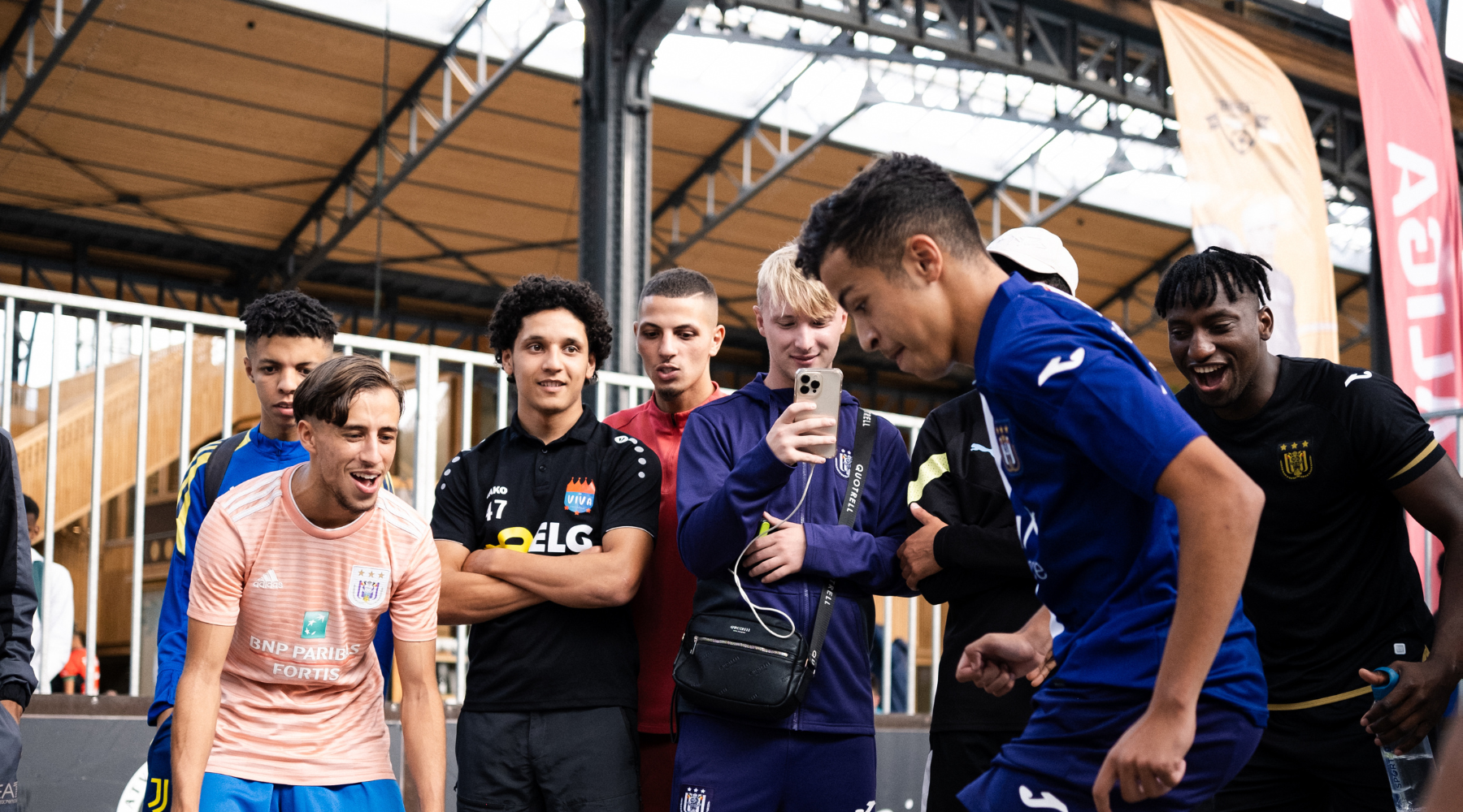 A young footballer showing off his dribbling skills at our opening day